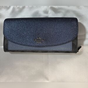 Coach Midnight Blue and Black Women's Wallet